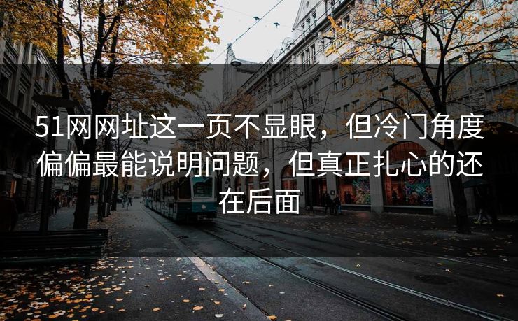 51网网址这一页不显眼，但冷门角度偏偏最能说明问题，但真正扎心的还在后面